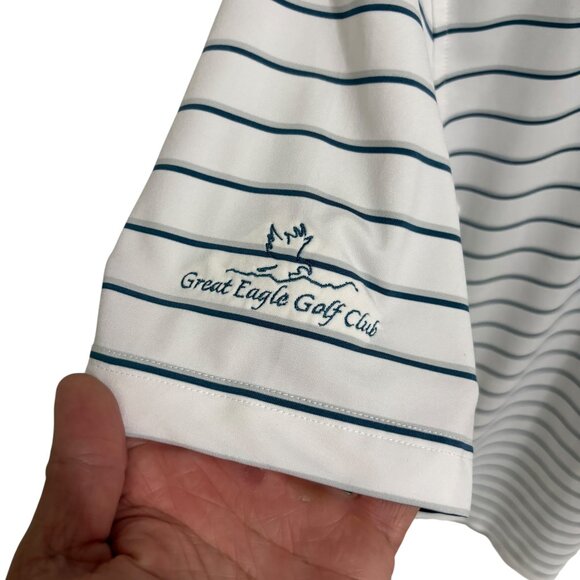 Footjoy Golf Polo Shirt Mens Size Large Short Sleeve Striped Golf Logos - Picture 5 of 6